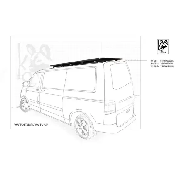 Achetez Eezi-awn K9 Roofrack Vw Transporter T5/t6-1400 X 2400