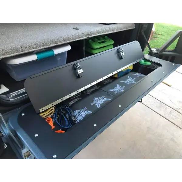 Tailgate Storage Mod - Landcruiser 80series - Huracan Fabrication-Powdercoated