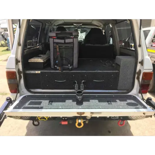 Huracan Fabrication Land Cruiser 60 series Tailgate Storage Mod-Marine Carpet