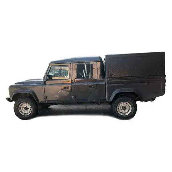 Bushtech Canopy Land Rover Defender 130 Double cab-Smooth aluminium-Not insulated-No LED light-Dark Grey-Black
