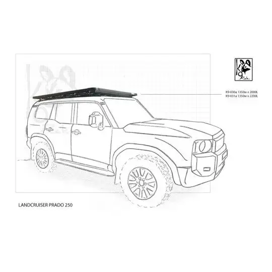 Eezi-Awn K9 Roofrack Toyota Land Cruiser 250-1350 x 2000 mm