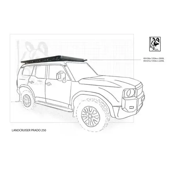 Eezi-Awn K9 Roofrack Toyota Land Cruiser 250-1350 x 2000 mm