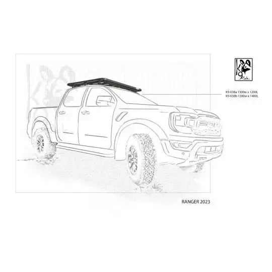 Eezi-Awn K9 Roofrack Ford Range / Raptor (2023-)-Double Cab