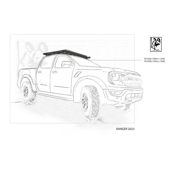 Eezi-Awn K9 Roofrack Ford Range / Raptor (2023-)-Double Cab