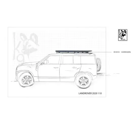 Eezi-Awn K9 Roofrack Land Rover Defender 110 (2020-)-1250 x 1800 mm
