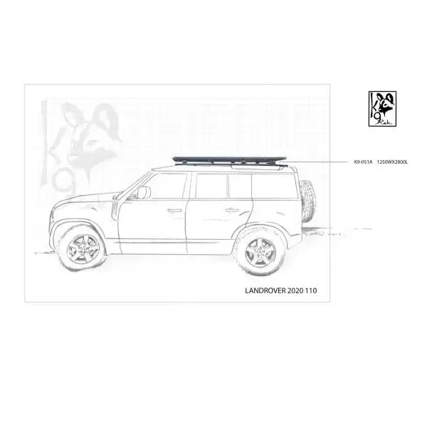 Eezi-Awn K9 Roofrack Land Rover Defender 110 (2020-)-1250 x 1800 mm