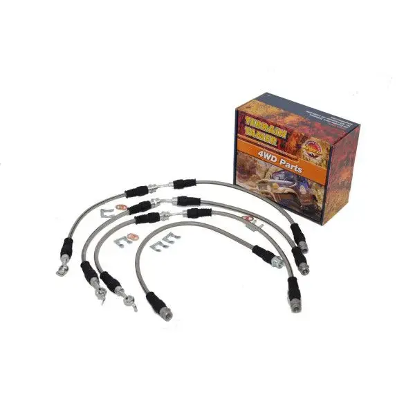 KIT DE FLEXIBLES DE FREIN TRÉSSÉ POUR RÉHAUSSE 50MM