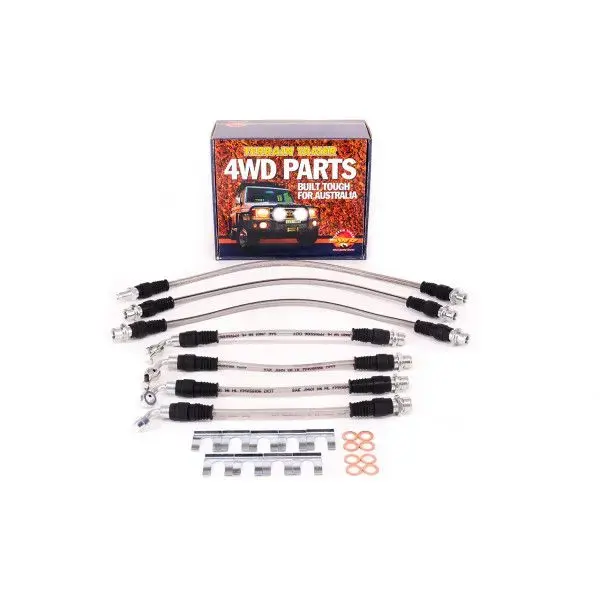 KIT DE FLEXIBLES DE FREIN TRÉSSÉ POUR RÉHAUSSE 50MM