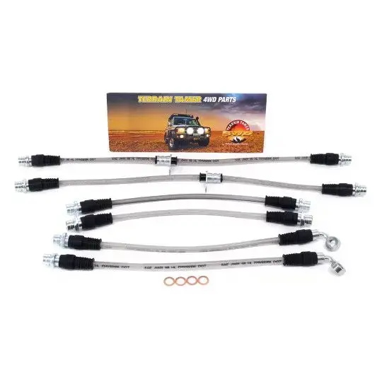 BRAIDED BRAKE HOSE KIT SUIT 0-50MM RAISED VEHICLE
