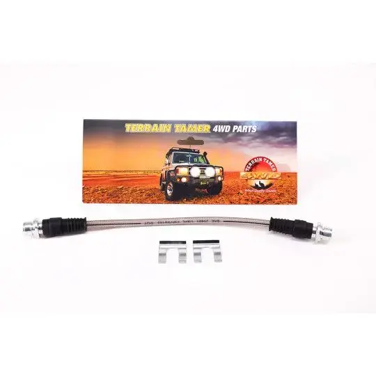 FLEXIBLE DE FREIN TRÉSSÉ CENTRAL AVANT DROIT ABS +50MM