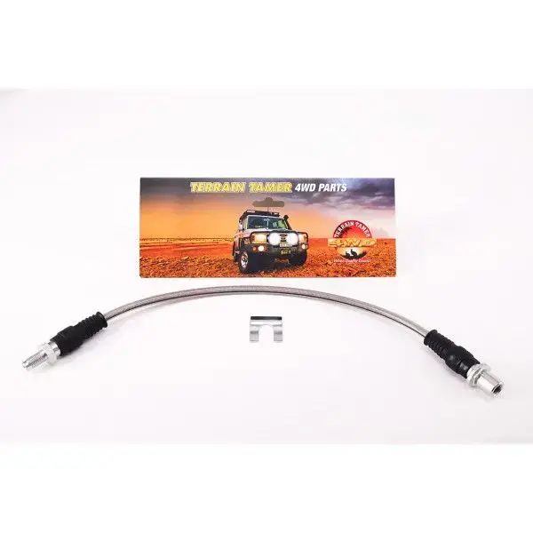 FLEXIBLE DE FREIN TRÉSSÉ CENTRAL AVANT SANS ABS +50MM