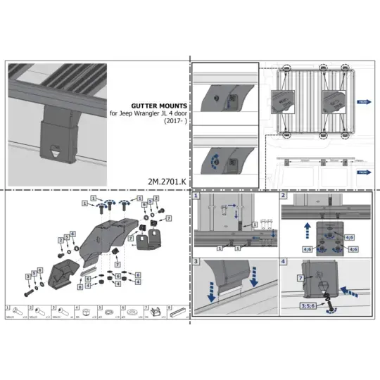 Offroad-Superstore.it SUPPORT MONTAGE GOUTIERE JEEP WRANGLER 