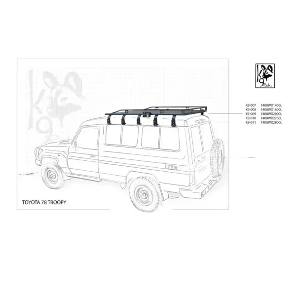 Achetez Eezi-awn K9 Roofrack Toyota Land Cruiser 78-1400 X 28