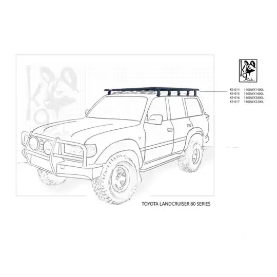 Achetez Eezi-awn K9 Roofrack Toyota Land Cruiser 80-1400 X 22
