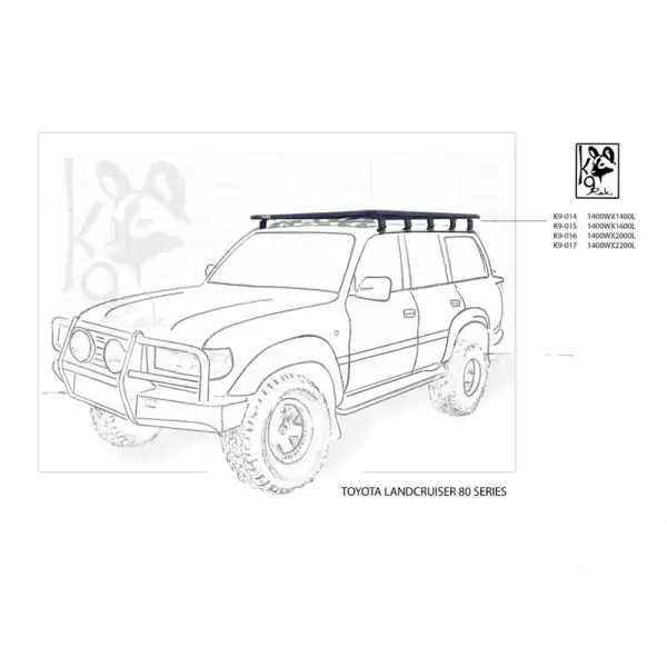 Achetez Eezi-awn K9 Roofrack Toyota Land Cruiser 80-1400 X 22