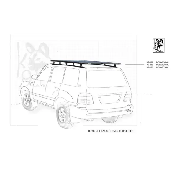 Achetez Eezi-awn K9 Roofrack Toyota Land Cruiser 100-1400 X 1