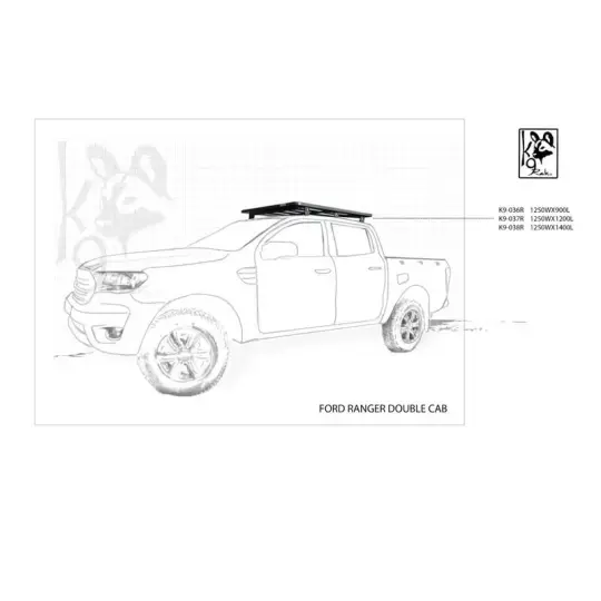 Achetez Eezi-awn K9 Roofrack Ford Ranger (2012-2022)-double C