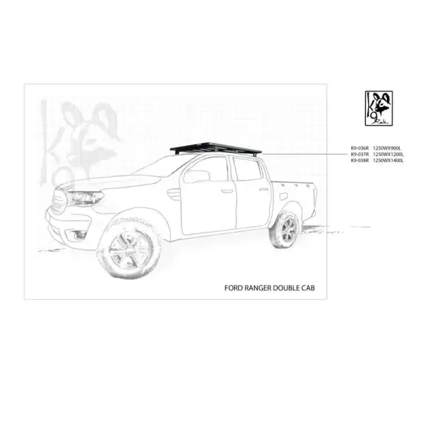 Achetez Eezi-awn K9 Roofrack Ford Ranger (2012-2022)-double C