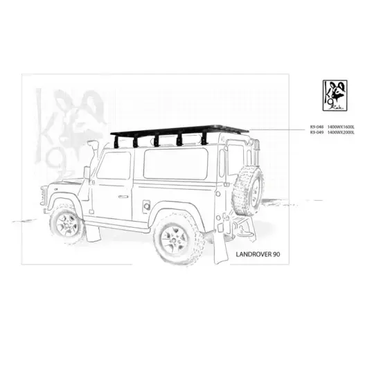 Achetez Eezi-awn K9 Roofrack Land Rover Defender 90-1400 X 20
