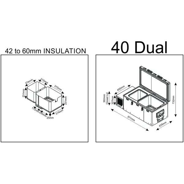 Achetez National Luna 40l Dual Compartment Drawer Refrigerato