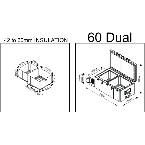 Achetez National Luna 60l Dual Compartment Drawer Refrigerato