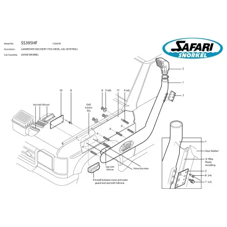 Dirty Roamer Snorkel Safari Land Rover Discovery Série 2 TD5 