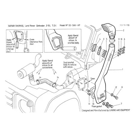 Dirty Roamer Snorkel Safari Land Rover Defender 200TDI