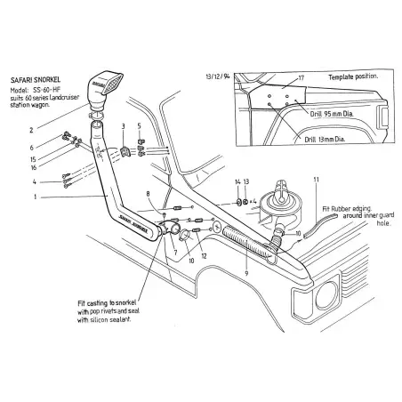 Dirty Roamer Snorkel Safari Land Cruiser HJ60 HJ61
